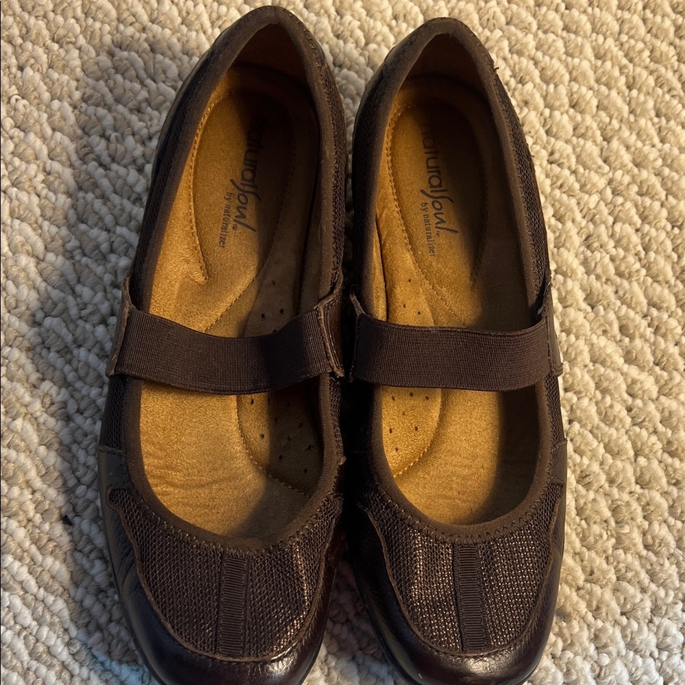 Natural Soul Dark Brown Mary Jane Shoes